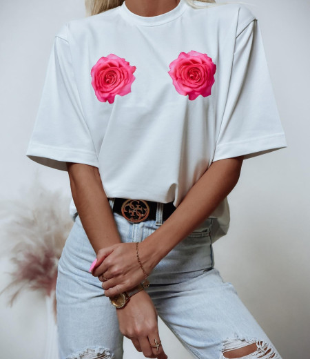 T-shirt Rose white