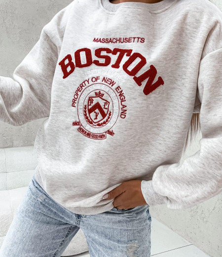 Oversizowa bluza Boston Massachusetts grey