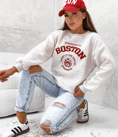 Oversizowa bluza Boston Massachusetts grey 1