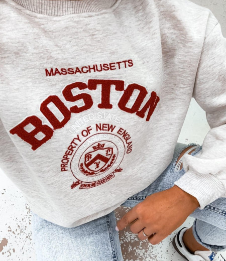 Oversizowa bluza Boston Massachusetts grey 3