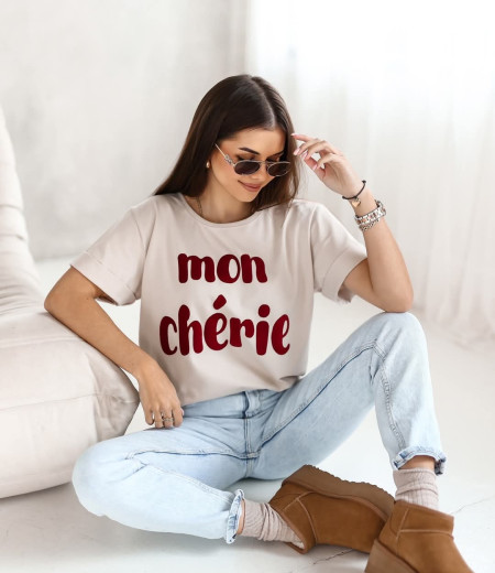 T-shirt Mon Cherie beige 1