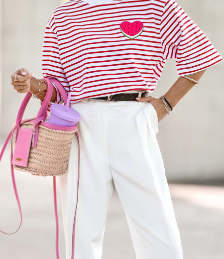 T-shirt w paski heart