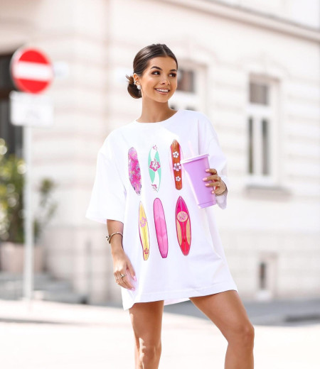 T-shirt surfboard white