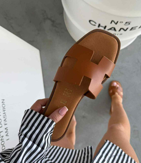 Klapki ze skóry naturalnej Cindy II brown